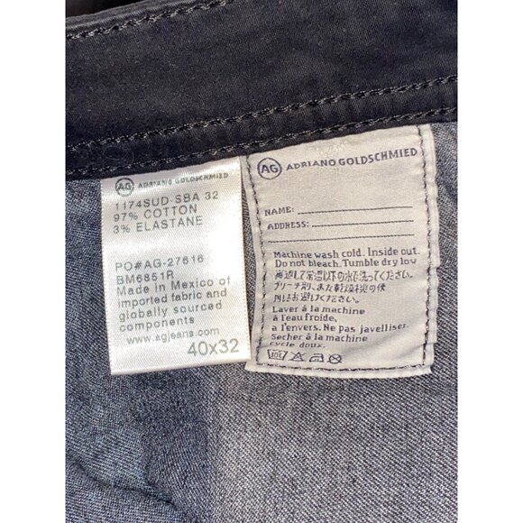 Men's Adriano Goldschmied The Graduate Tailored Leg Black Denim Jeans 40" x 32" - Picture 10 of 11